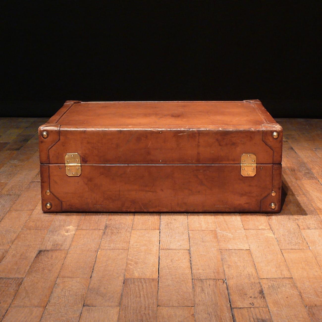 French Hermès Large Leather Suitcase, circa 1955