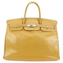 Hermès Large Mustard Yellow/Brown Birkin 40 s331h49