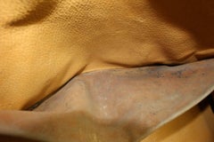 Hermes Large Mustard Yellow/Brown Tan Distressed Zombie Birkin 40 17H118