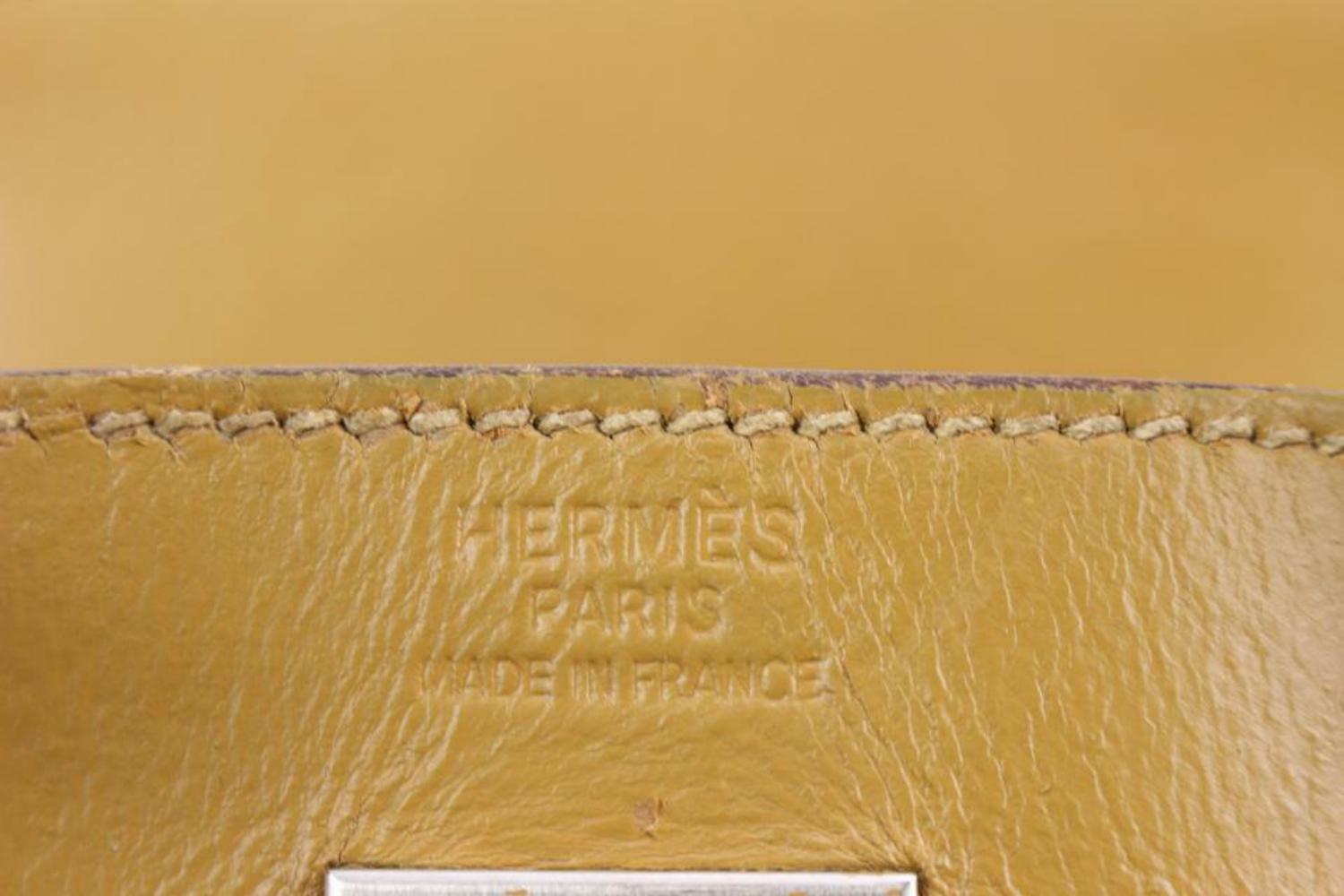 Hermes Large Mustard Yellow/Brown Tan Distressed Zombie Birkin 40 17H118 4