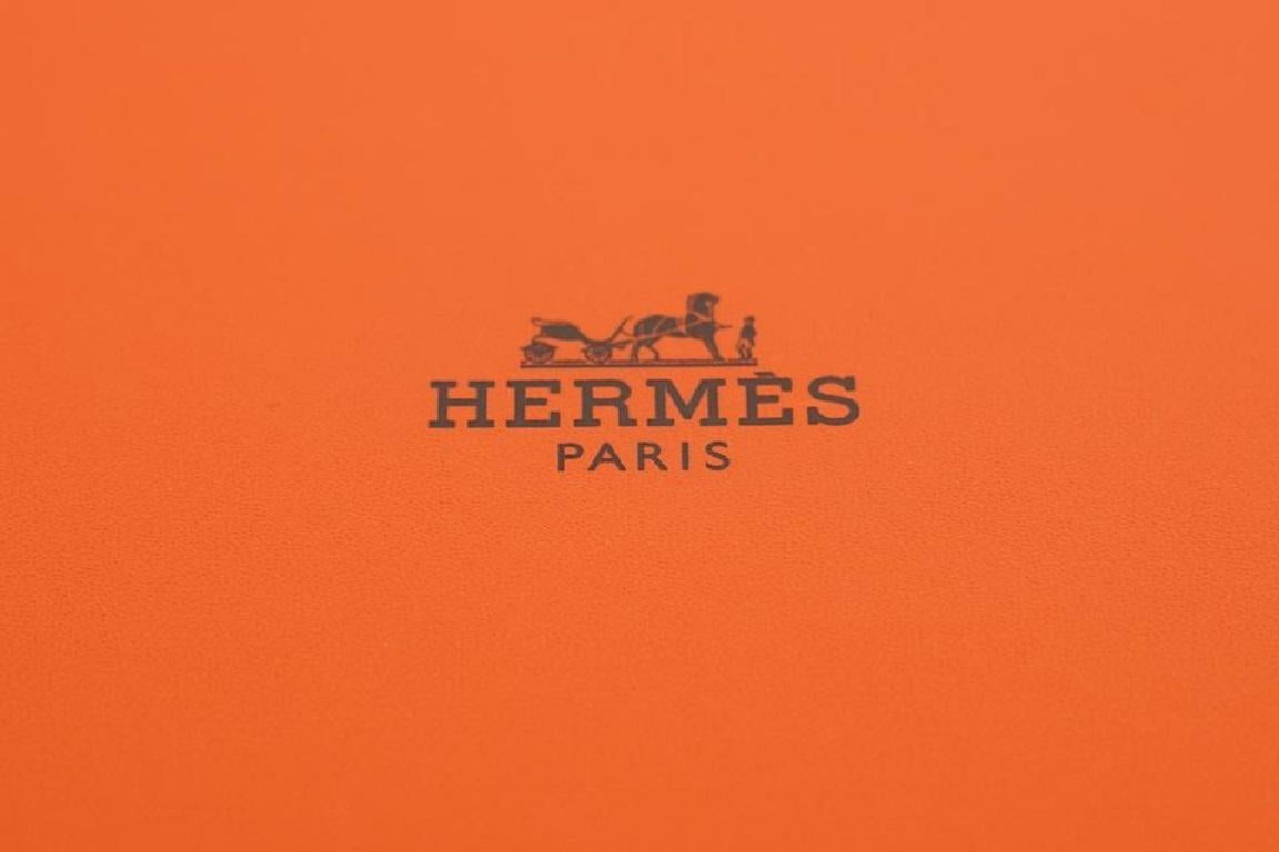 Hermes Große orangefarbene Logo-Box mit Toile Canvas-Garderobetasche 310her222 (Schwarz) im Angebot