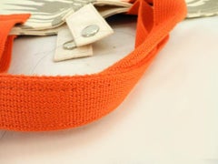 Hermès Large Panier De Plage with Pouch 221032 Beige X Orange Canvas Tote