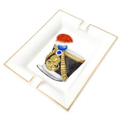 Hermes Large Porcelain French Military Hat Motif Ashtray