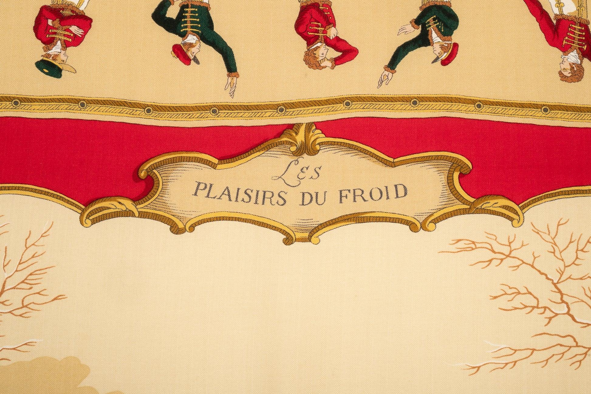 Hermès Large Silk and Cashmere Stole 'Cold Pleasure', 1955 In Good Condition In SAINT-OUEN-SUR-SEINE, FR