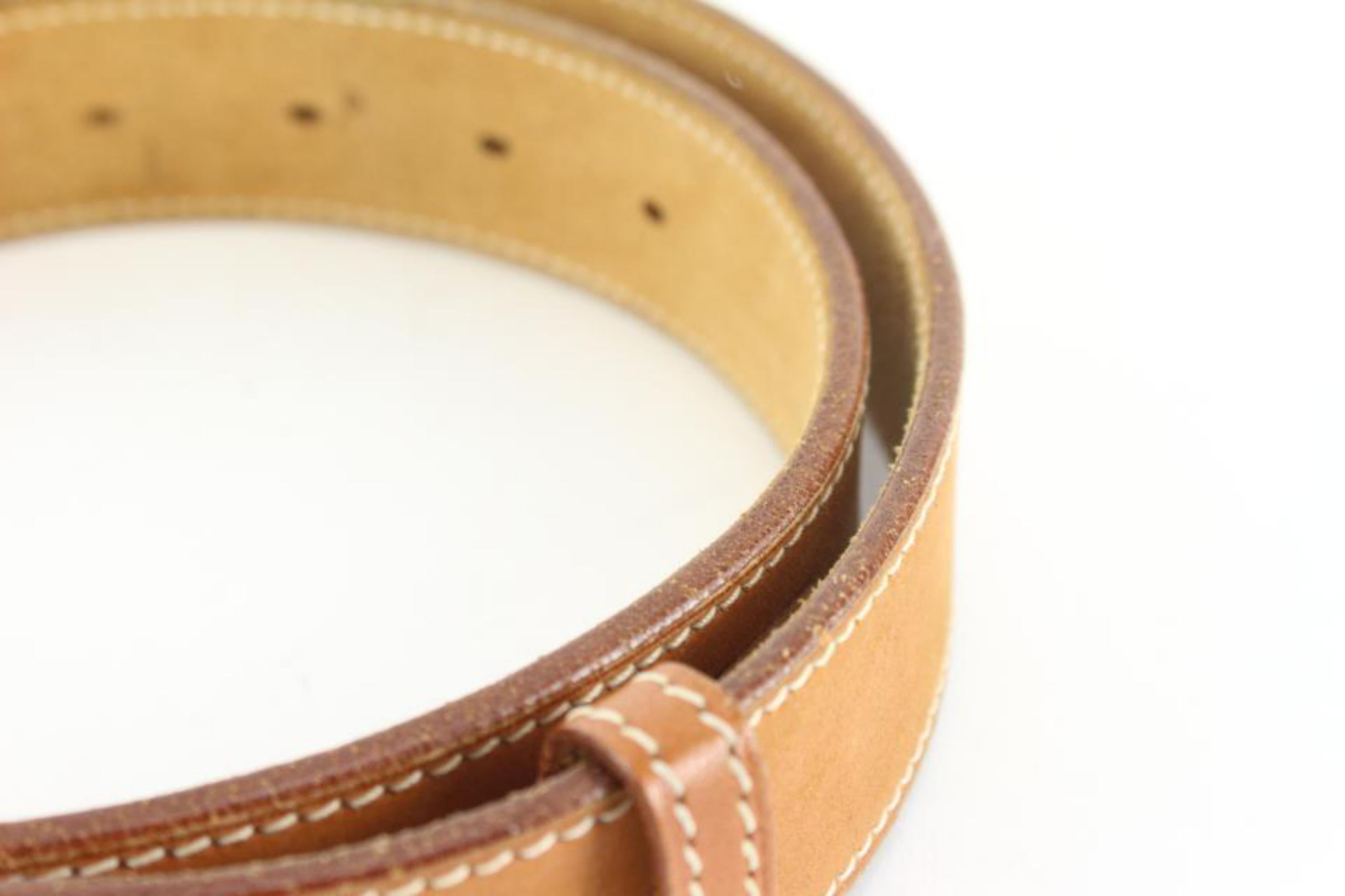 Women's Hermès Large Size 85 Tan Natural Leather Belt 84h56s