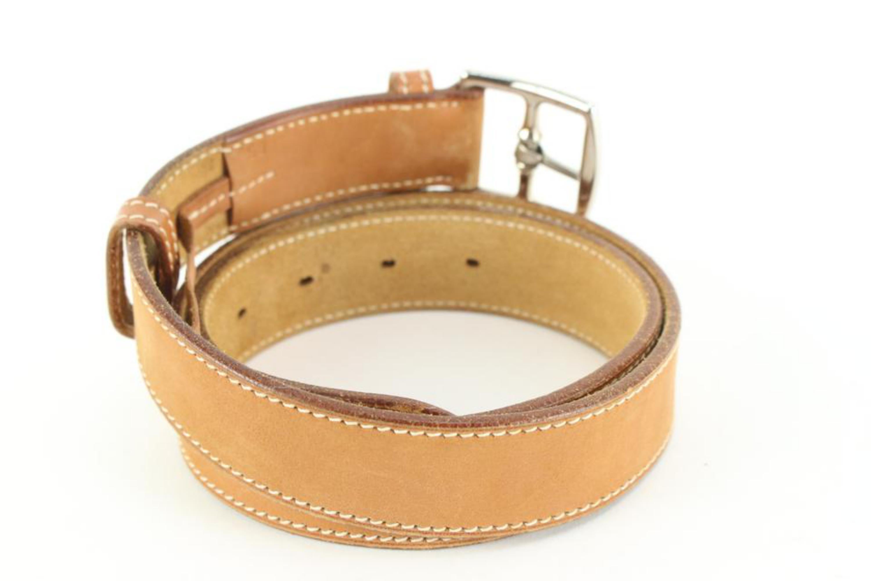 Hermès Large Size 85 Tan Natural Leather Belt 84h56s 1