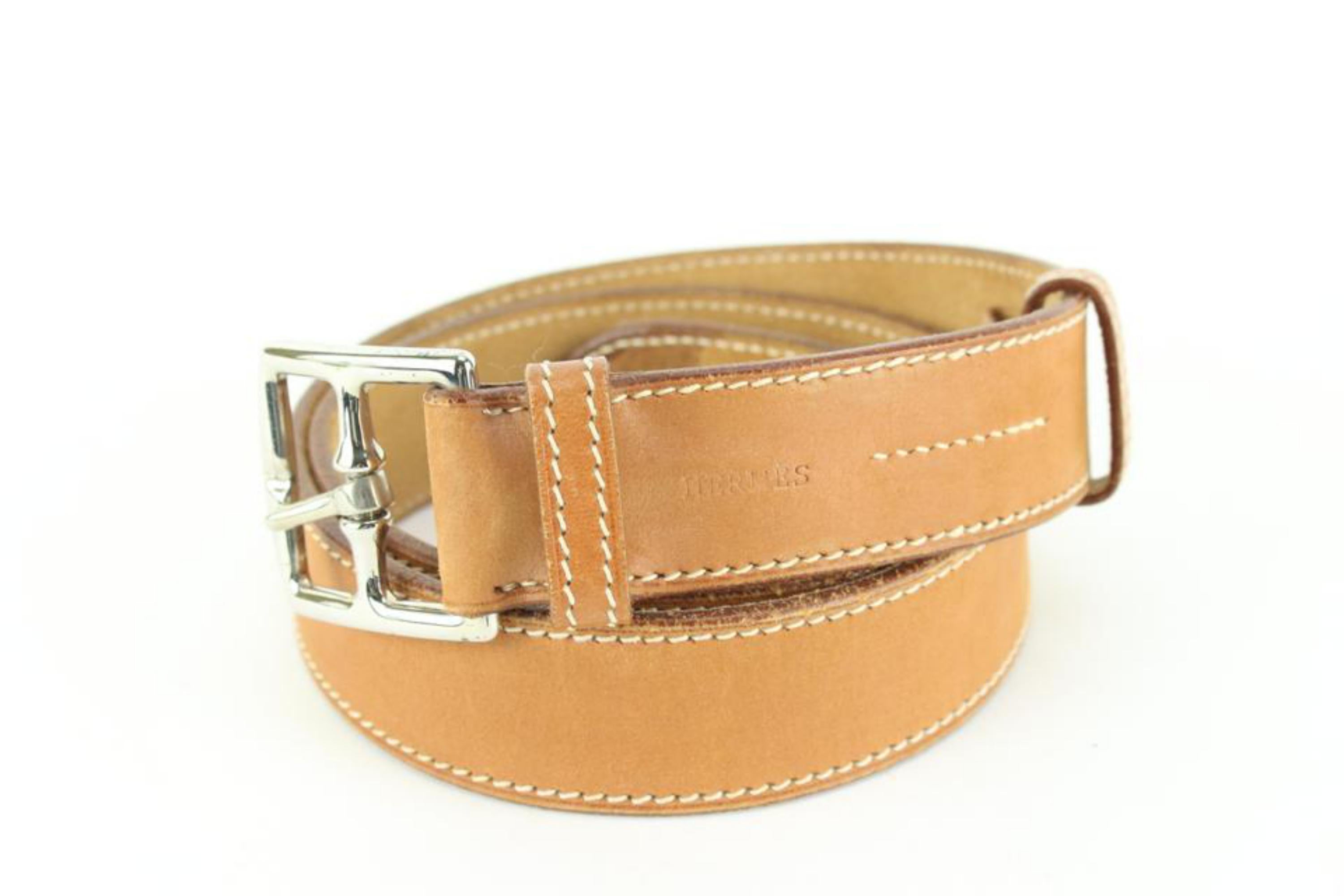 Hermès Large Size 85 Tan Natural Leather Belt 84h56s 3