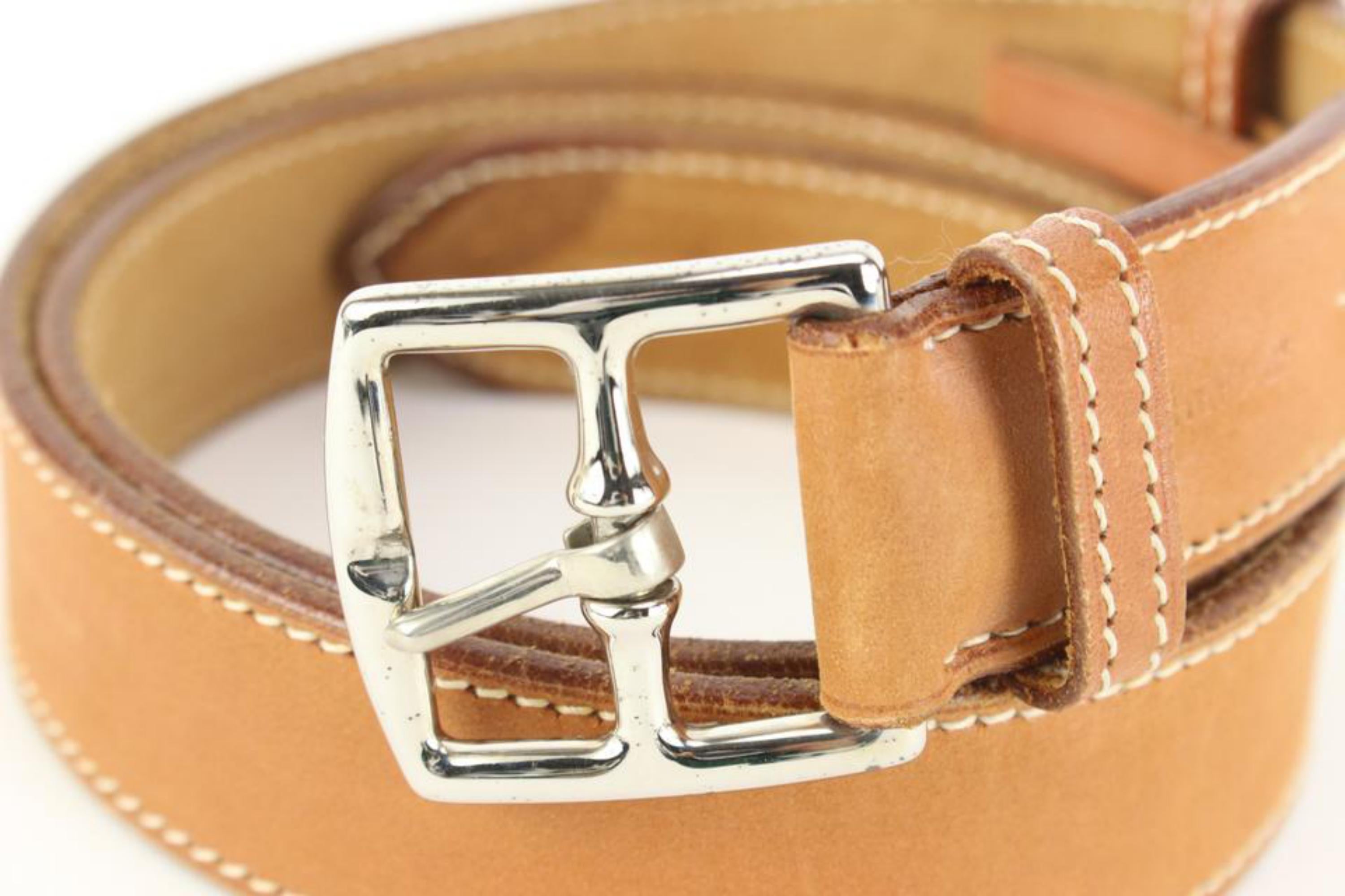 Hermès Large Size 85 Tan Natural Leather Belt 84h56s 4