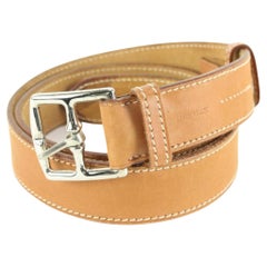 Hermès Large Size 85 Tan Natural Leather Belt 84h56s