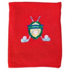 Hermès Large Terry Towel Golf Clubs and Balls Embroidered