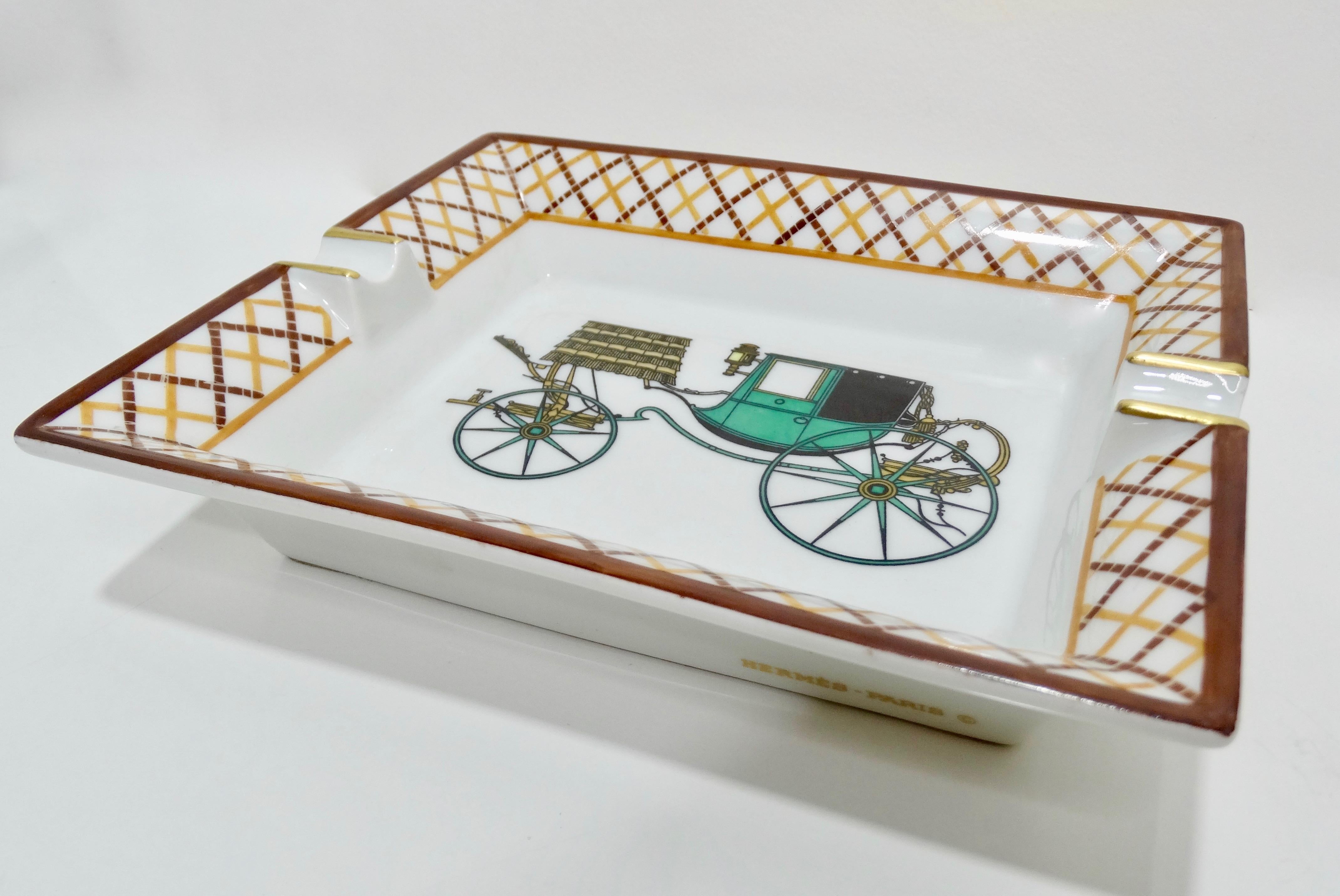 Hermés Late 20th Century Caléche Porcelain Tray  In Good Condition In Scottsdale, AZ