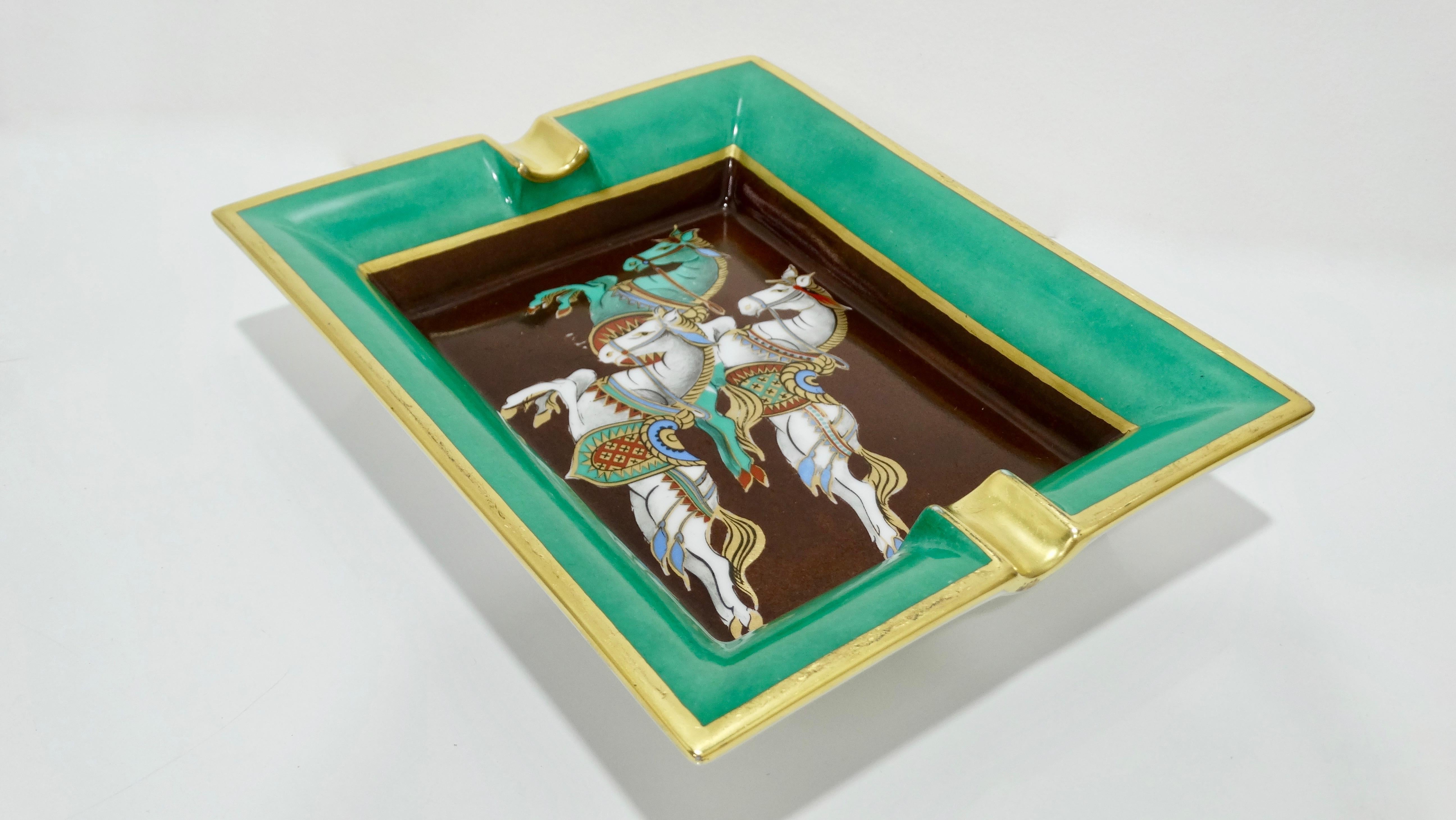 Hermés Late 20th Century Cheval Horse Porcelain Tray 1