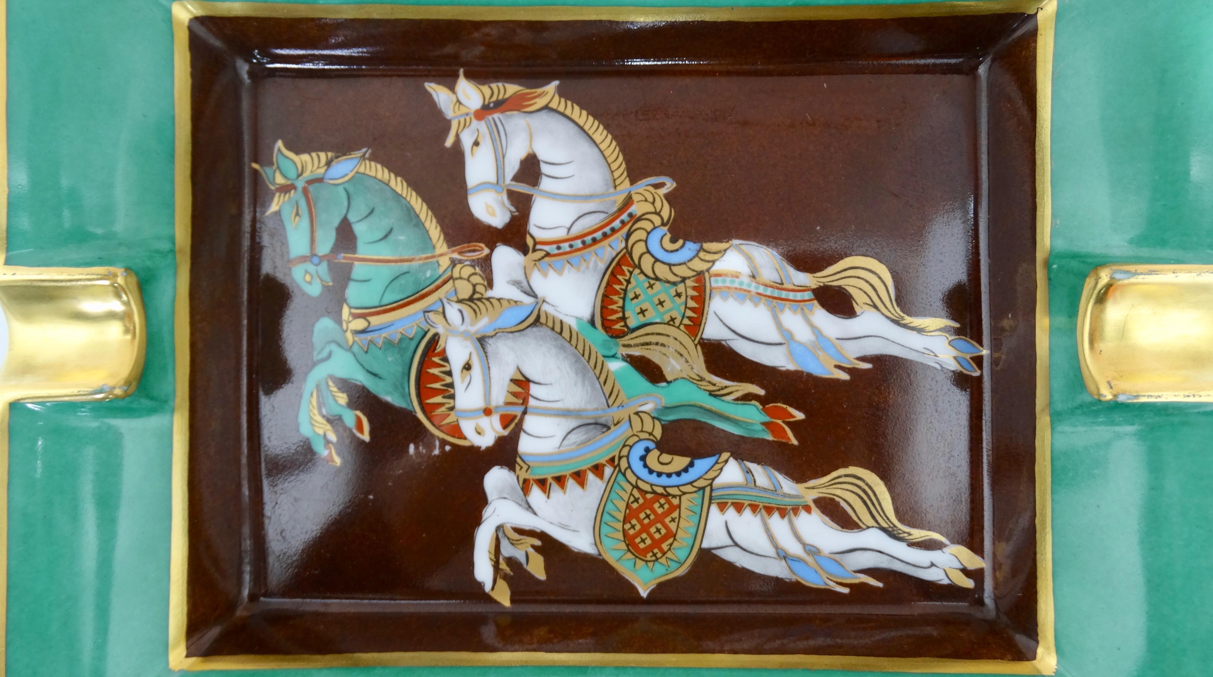 Hermés Late 20th Century Cheval Horse Porcelain Tray  2