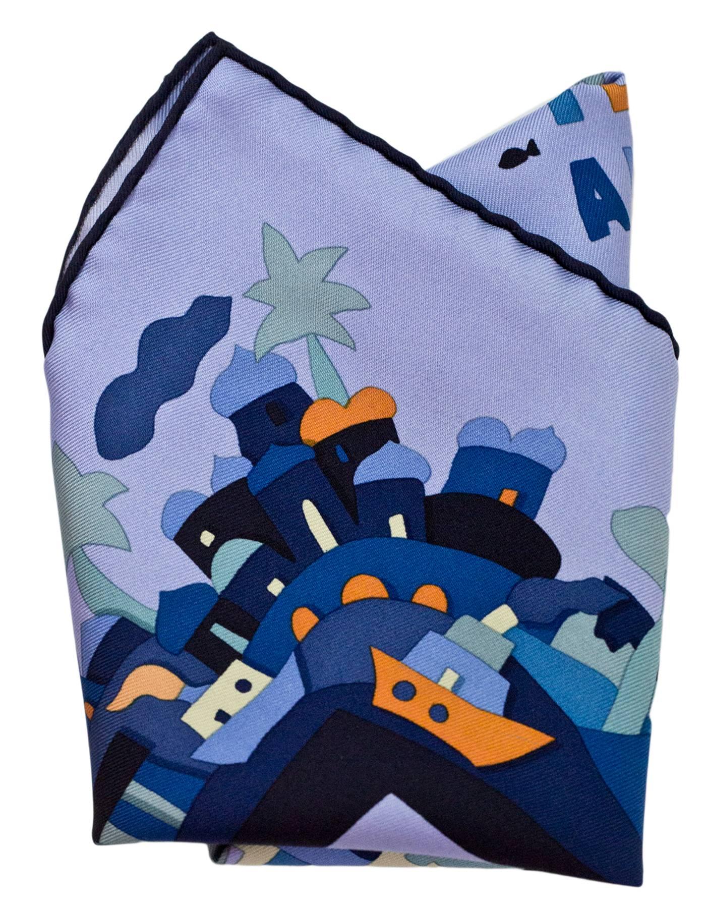 Hermes Lavender & Blue Medi Terr Anee Silk Pocket Square

Made In: France
Color: Lavender, blue,orange
Composition: 100% Silk
Overall Condition: Excellent pre-owned condition
Included: Hermes box

Measurements:
Length: 16