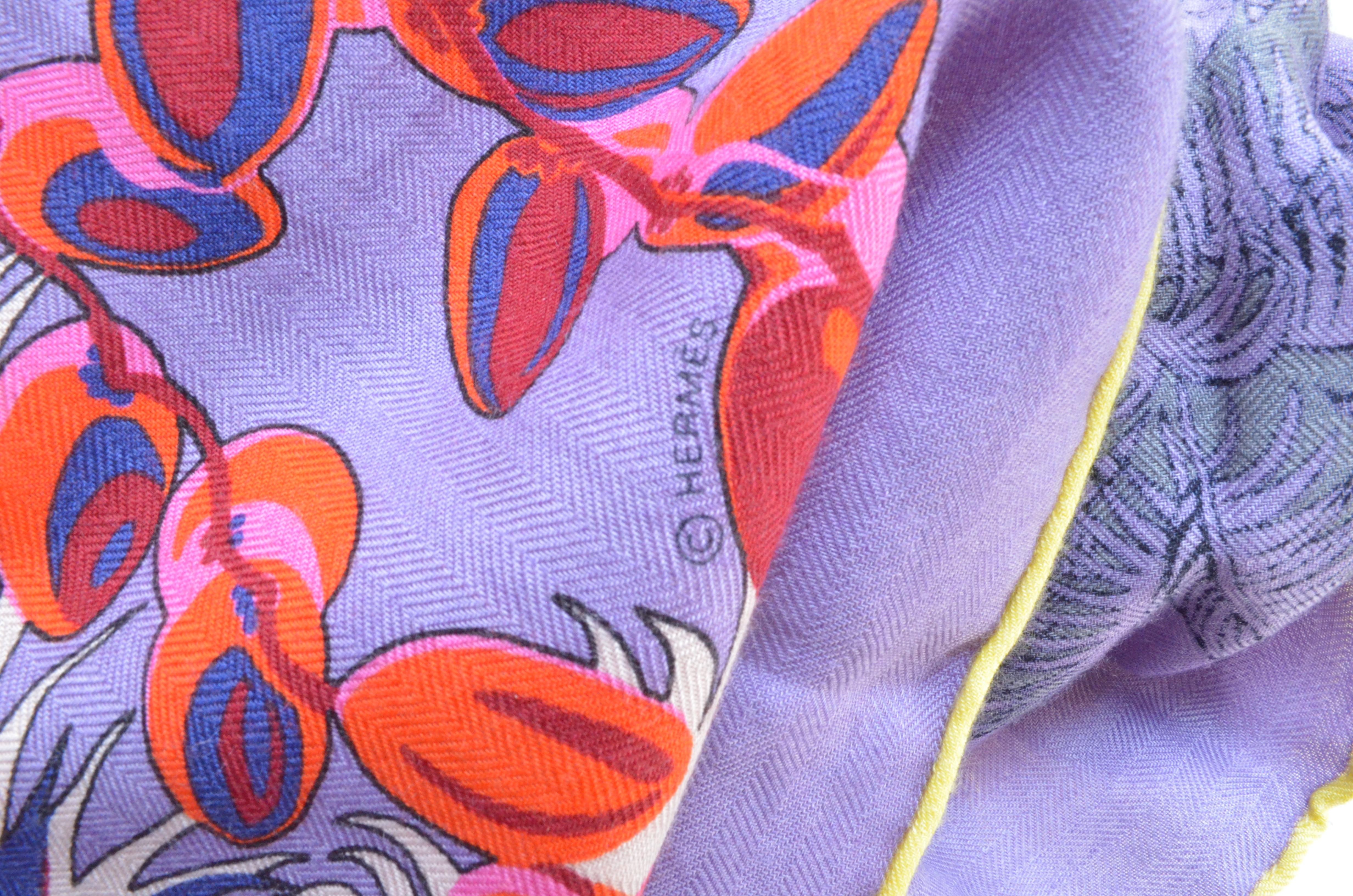 Hermes Lavender Mythiques Phoenix by Laurence Bourthoumien Shawl 5
