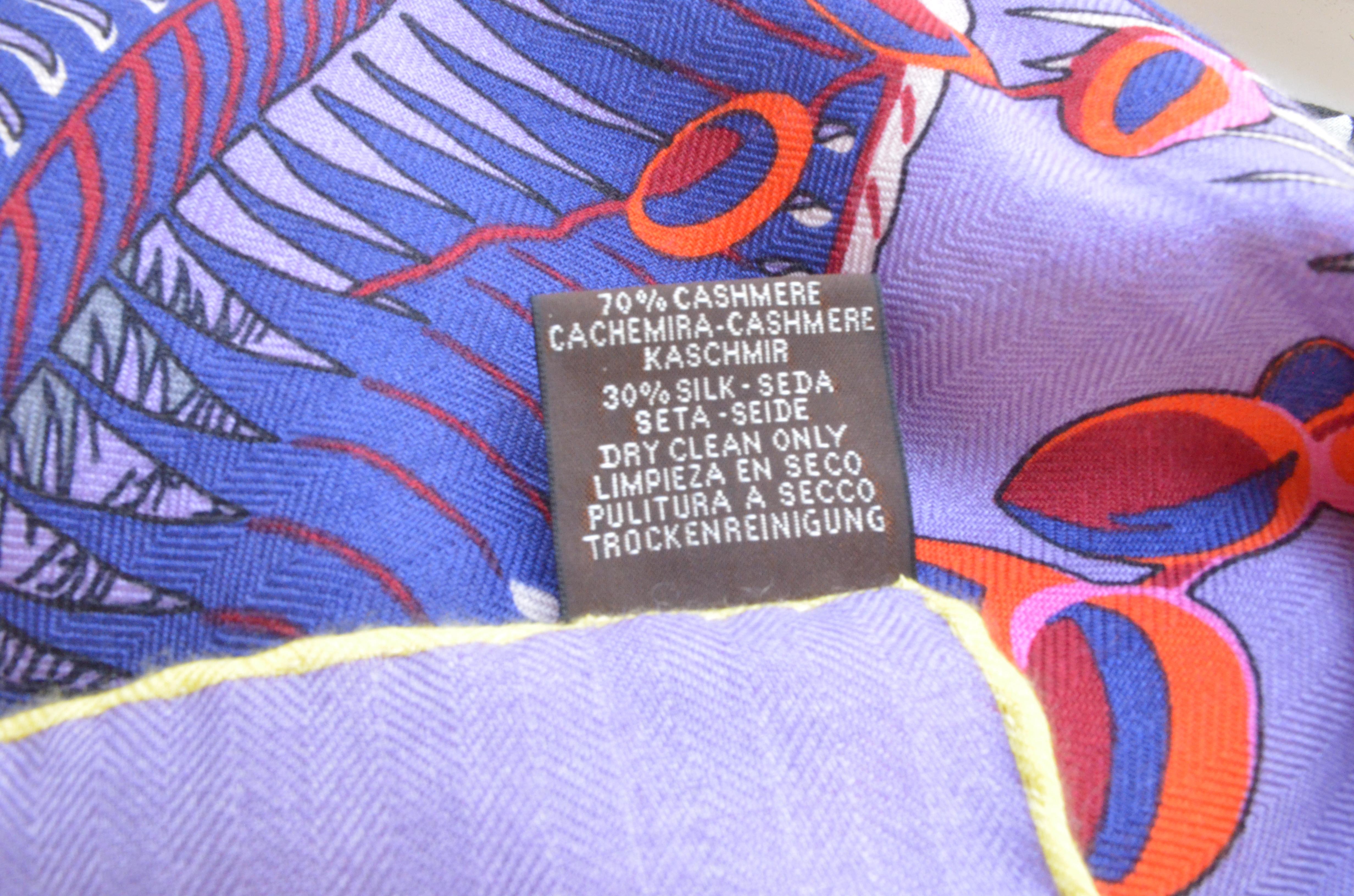 Hermes Lavender Mythiques Phoenix by Laurence Bourthoumien Shawl 6