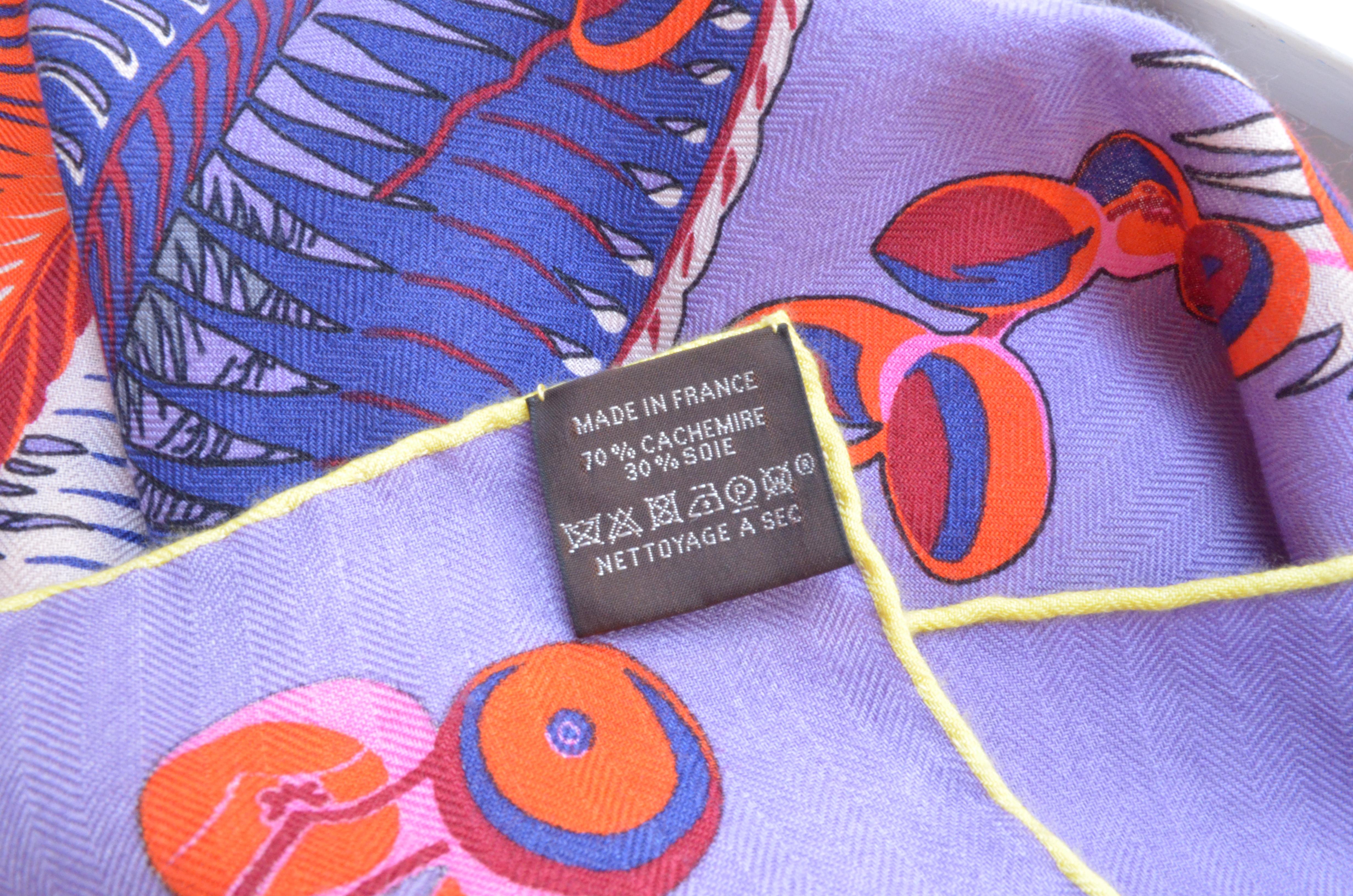 Hermes Lavender Mythiques Phoenix by Laurence Bourthoumien Shawl 7