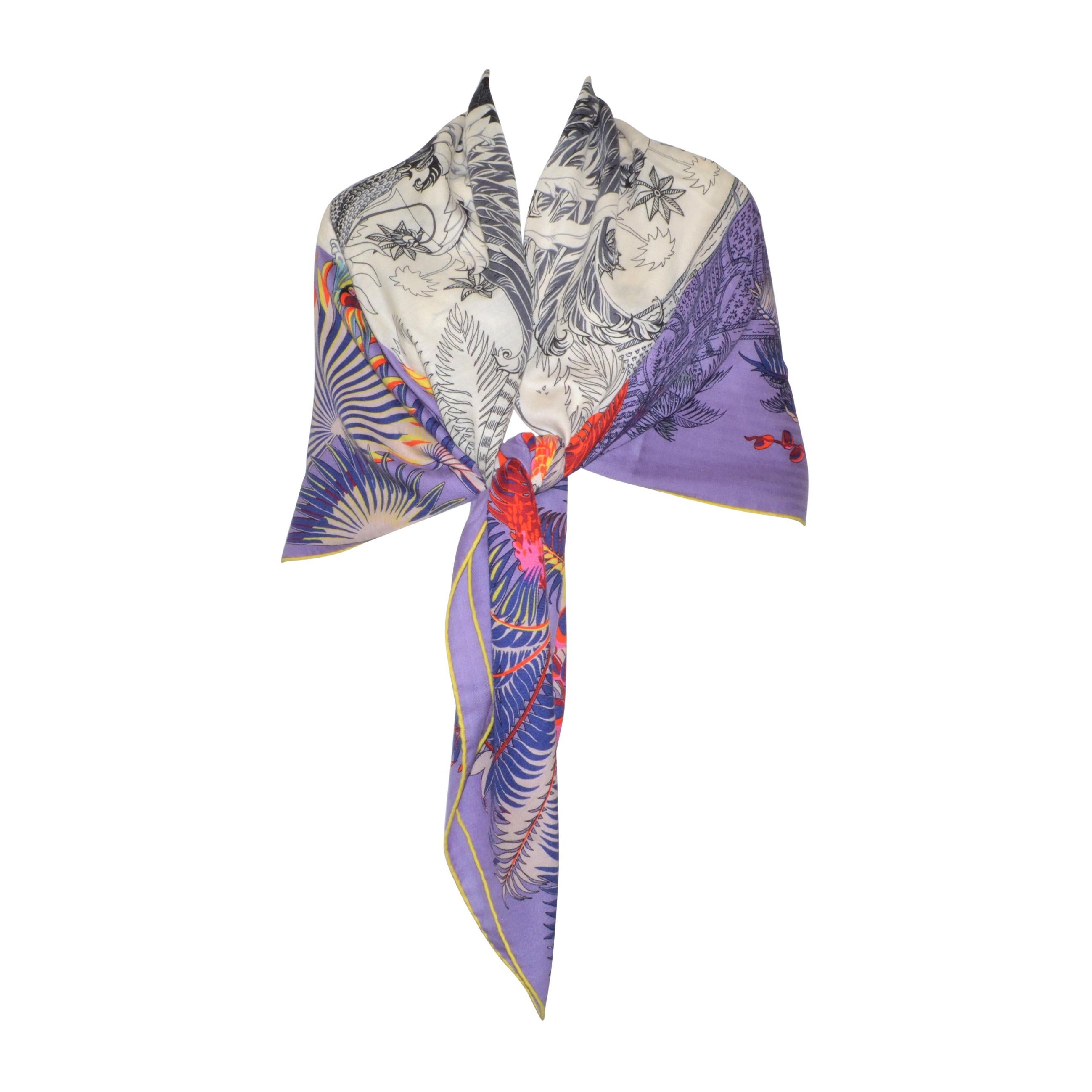 Hermes Lavender Mythiques Phoenix by Laurence Bourthoumien Shawl