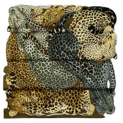 Hermès Lazy Leopardess Silk Scarf Bronze