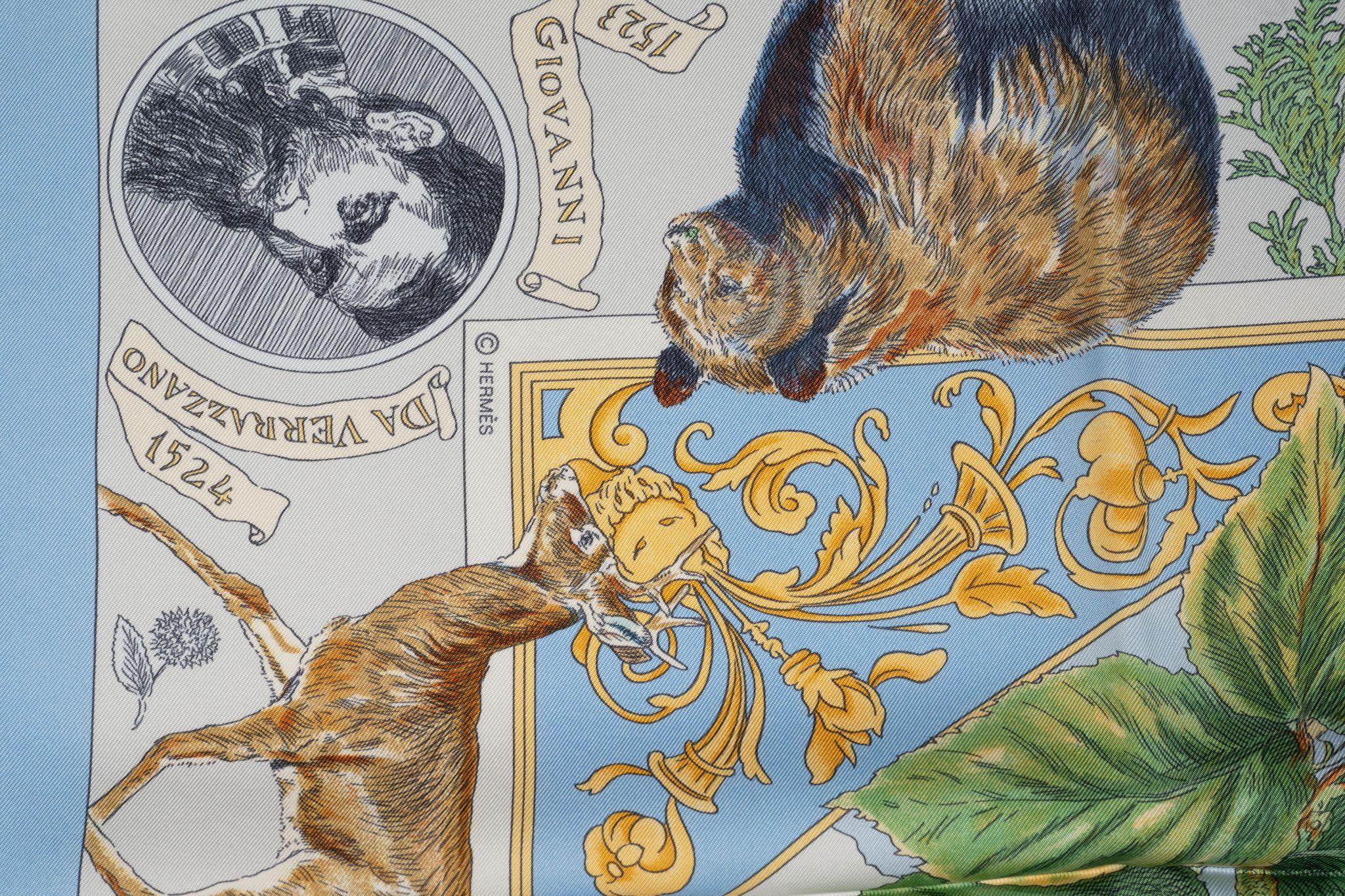 Gris Foulard en soie de collection Hermès 