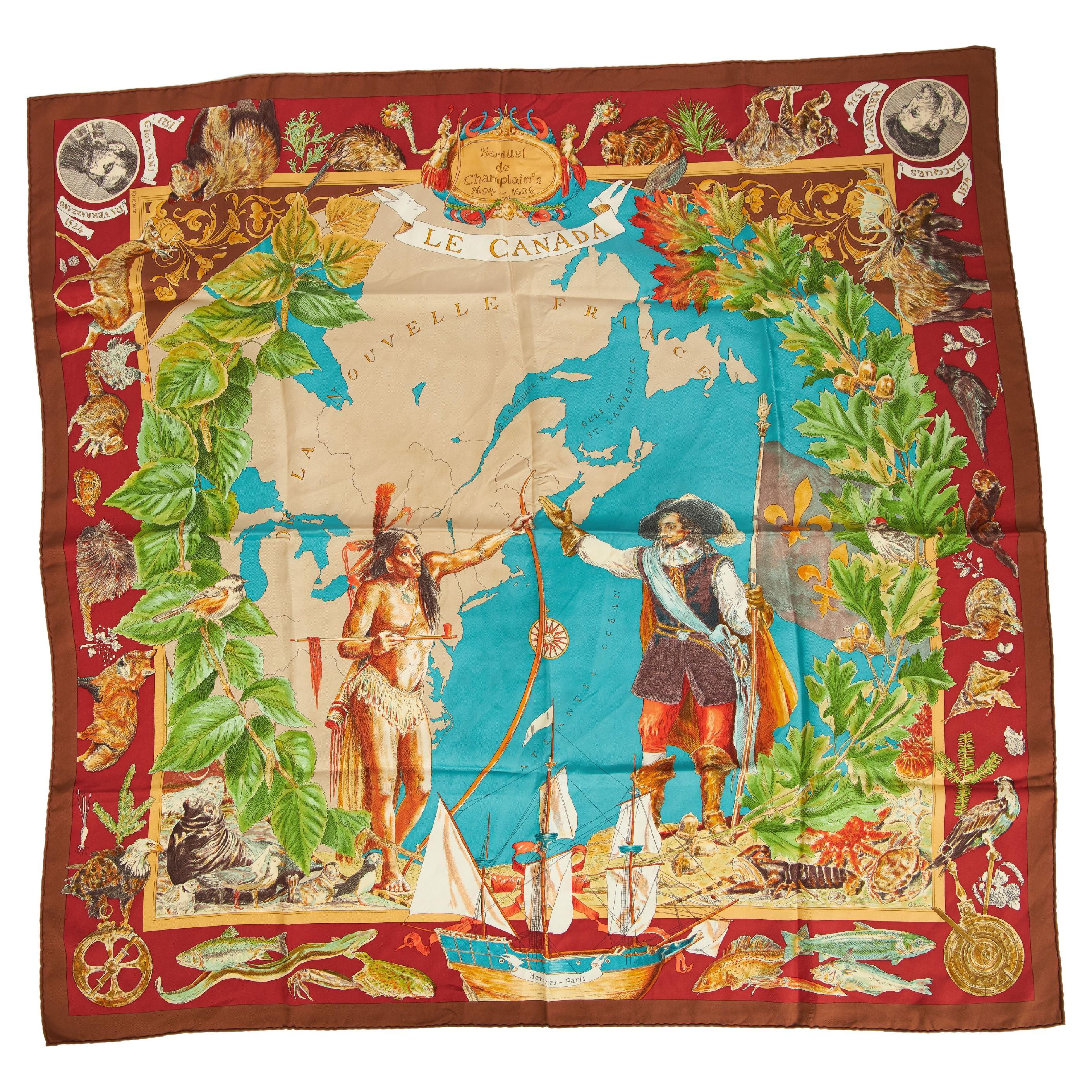 Hermès Le Canada Scarf By Kermit Oliver For Sale