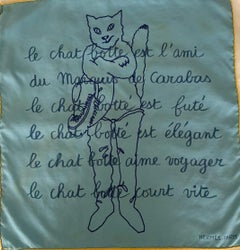 Foulard en soie Hermès « Le Chat Botté »