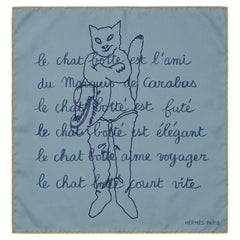 Foulard en soie Hermès « Le Chat Botté »