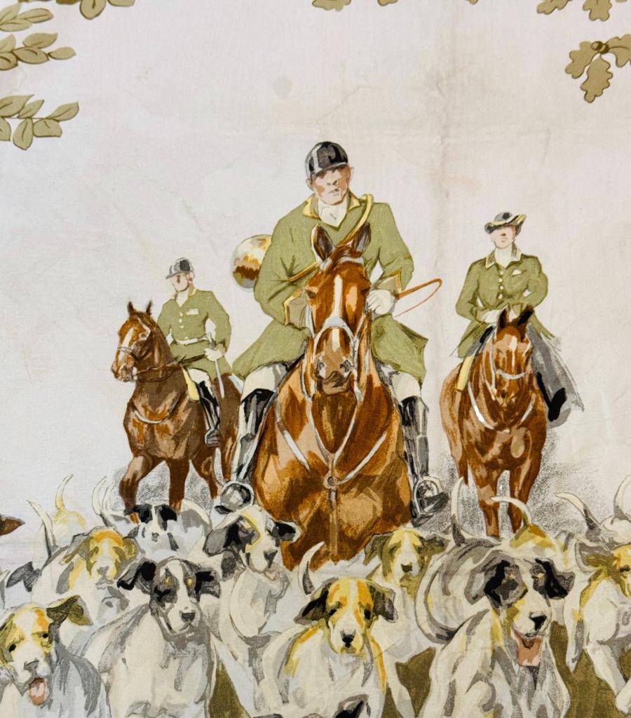 Brown Hermes 'Le Debuche' Silk Scarf By Charles Hallo