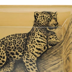 Hermes Le Felin Change Tray Hand Painted Porcelain Naturel