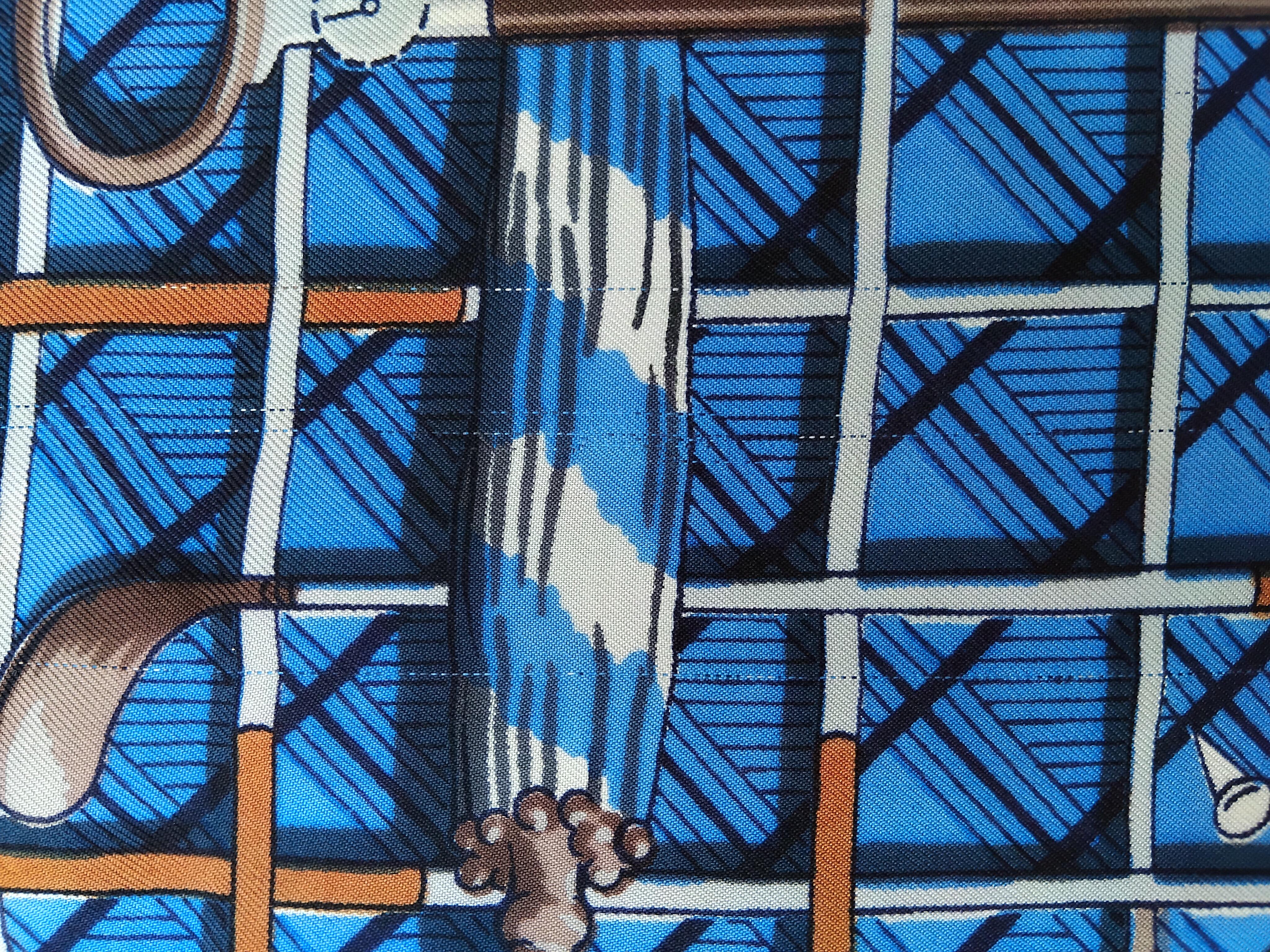 Hermès Le Golf Vintage Silk Scarf Golf Clubs Umbrellas 1953 2
