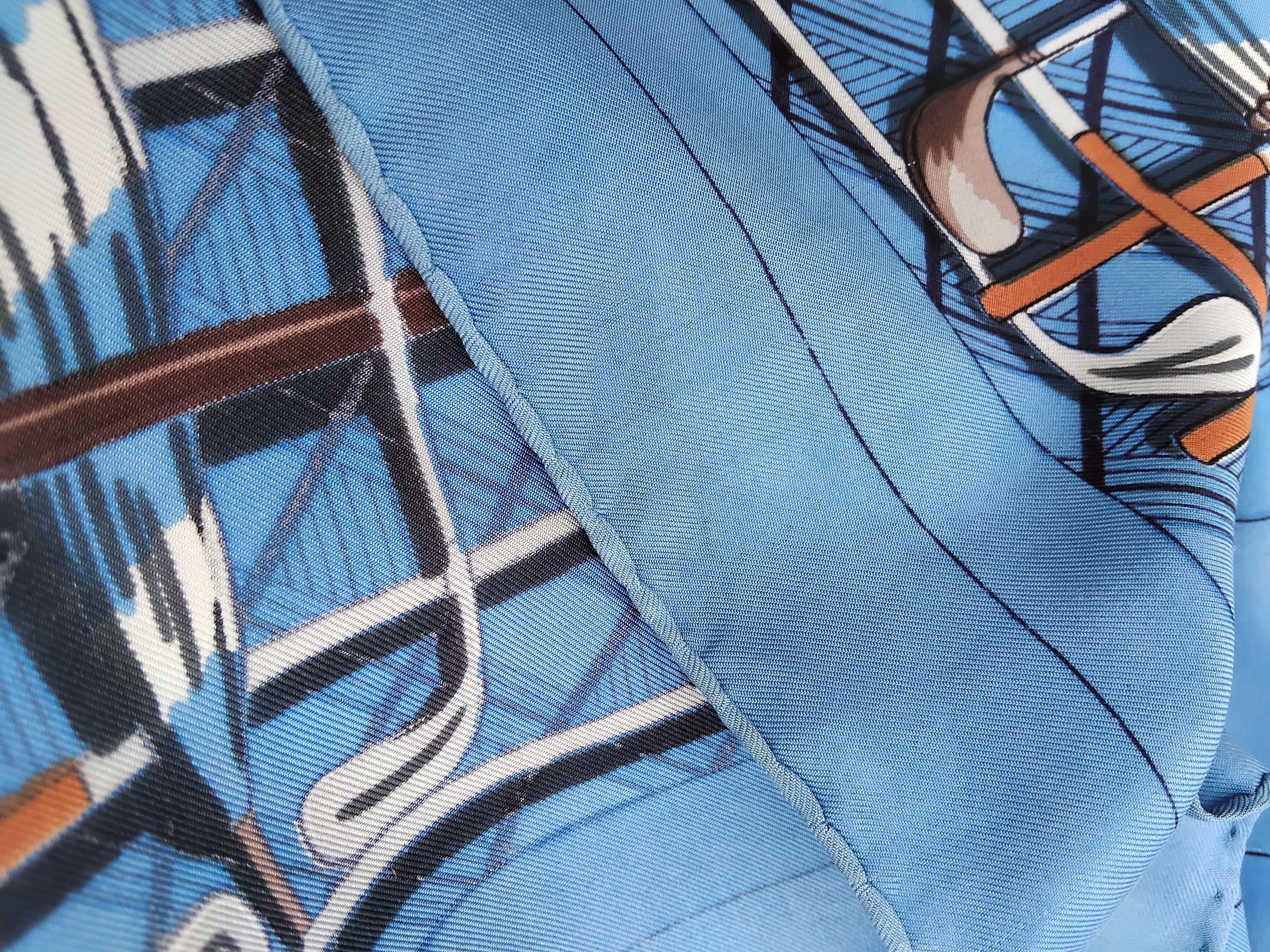 Hermès Le Golf Vintage Silk Scarf Golf Clubs Umbrellas 1953 5