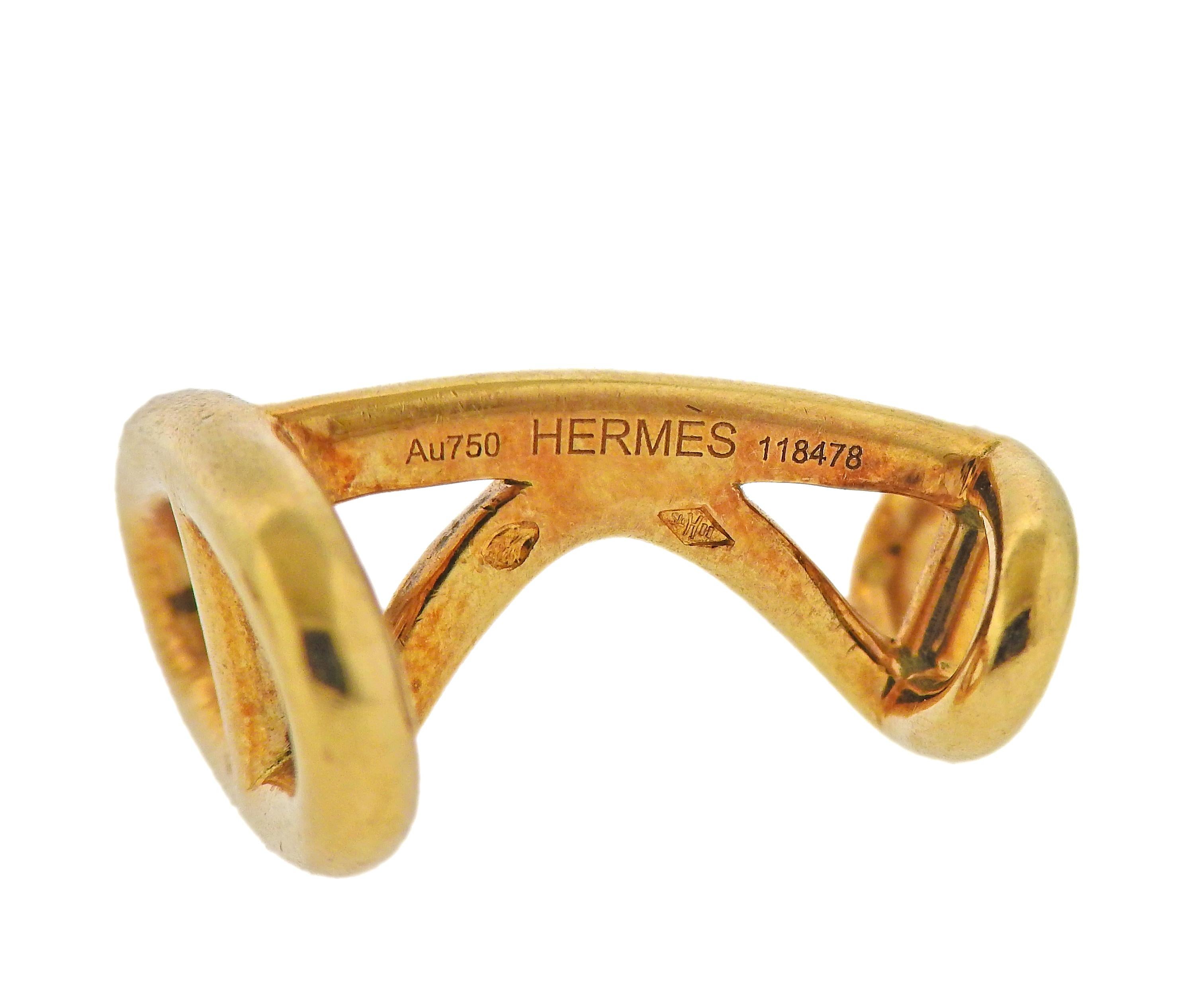hermes gold cufflinks