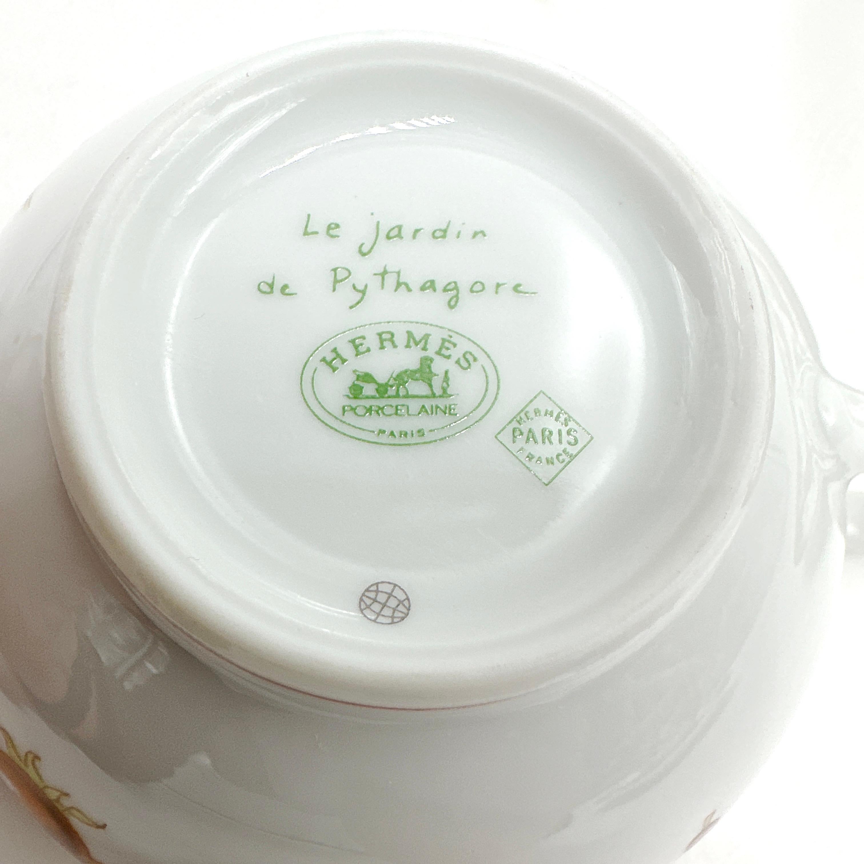 HERMES Le Jardin de Pythagore 6 Piece Porcelain Tea Set 5
