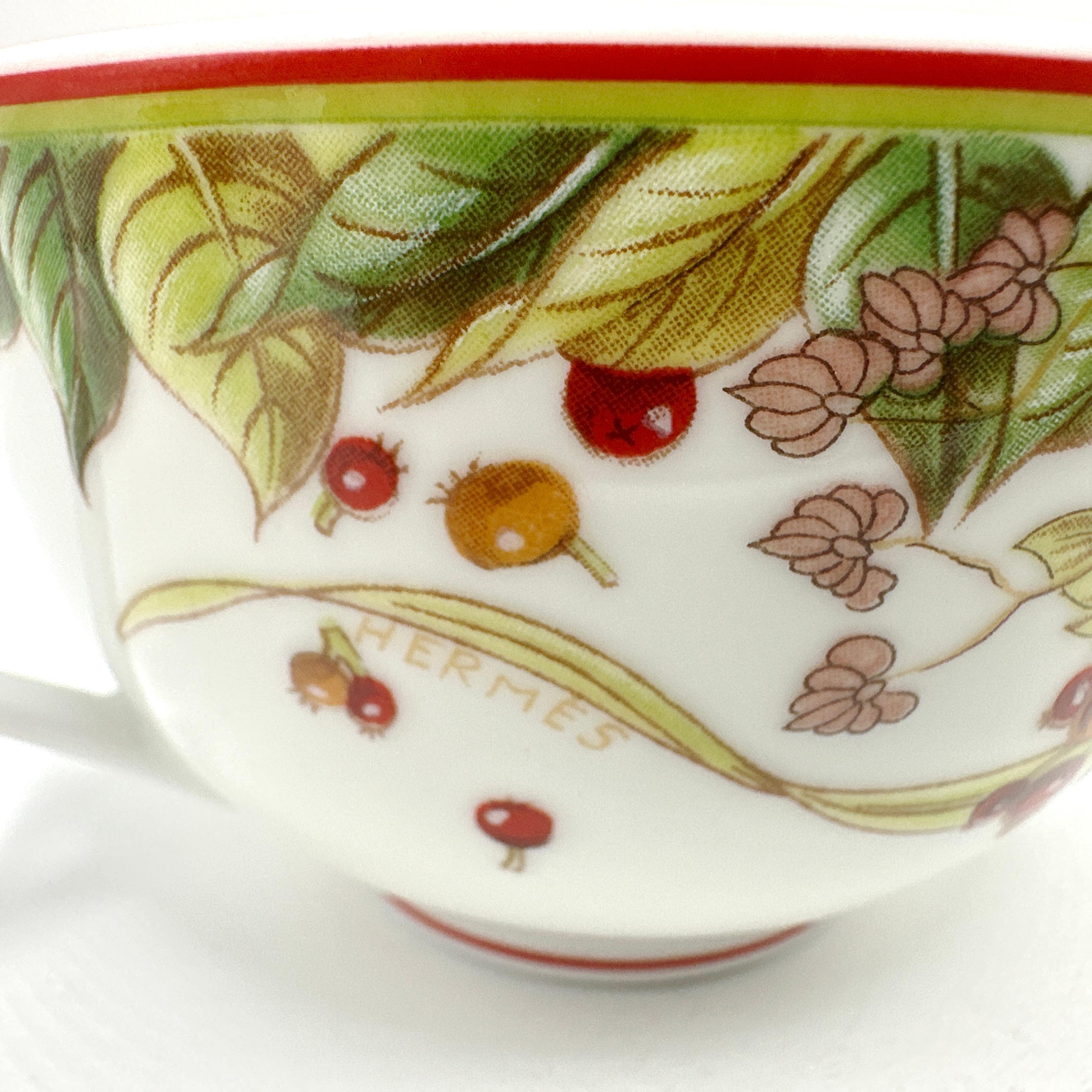 HERMES Le Jardin de Pythagore 6 Piece Porcelain Tea Set 6