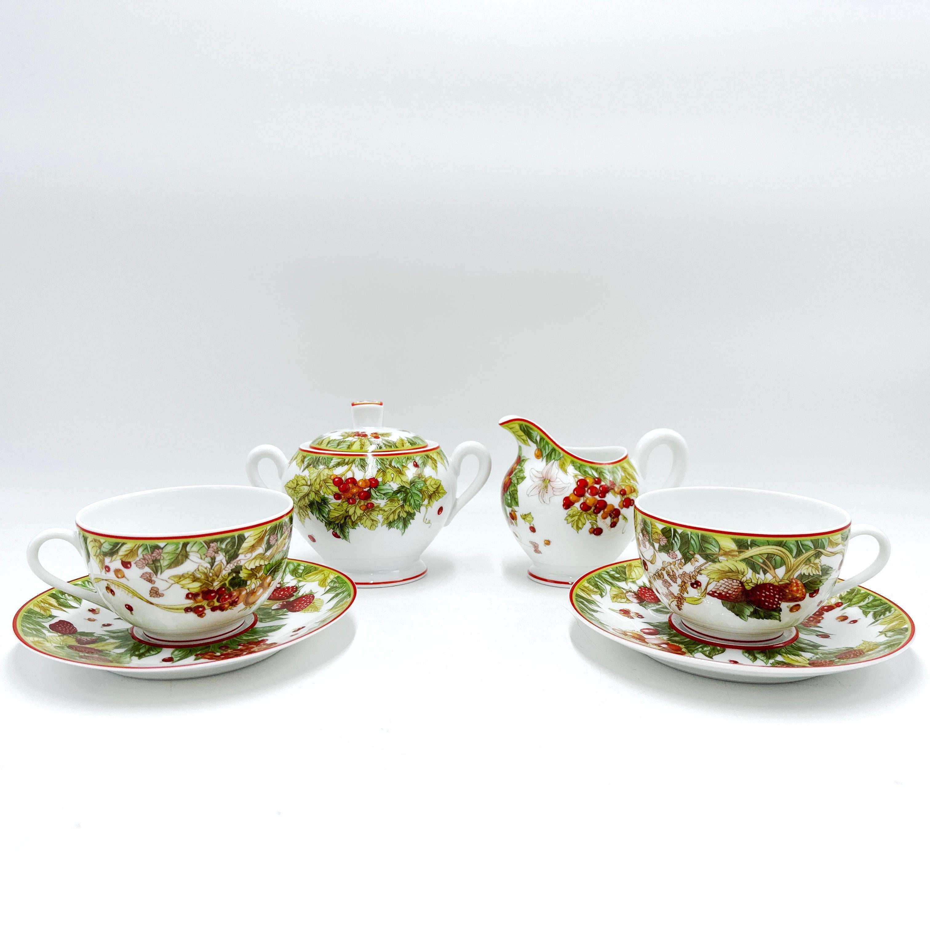 HERMES Le Jardin de Pythagore 6 Piece Porcelain Tea Set 9