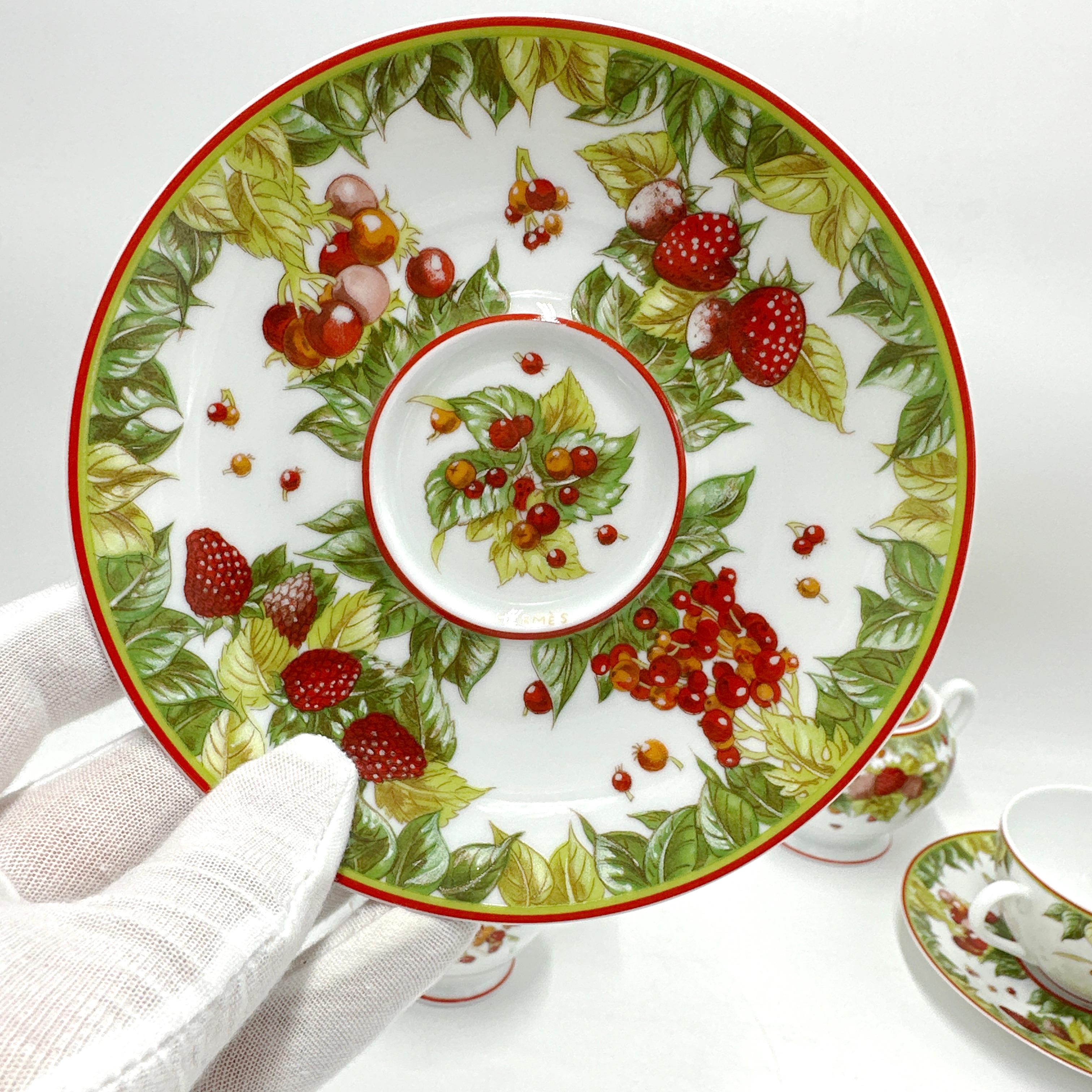 Modern HERMES Le Jardin de Pythagore 6 Piece Porcelain Tea Set