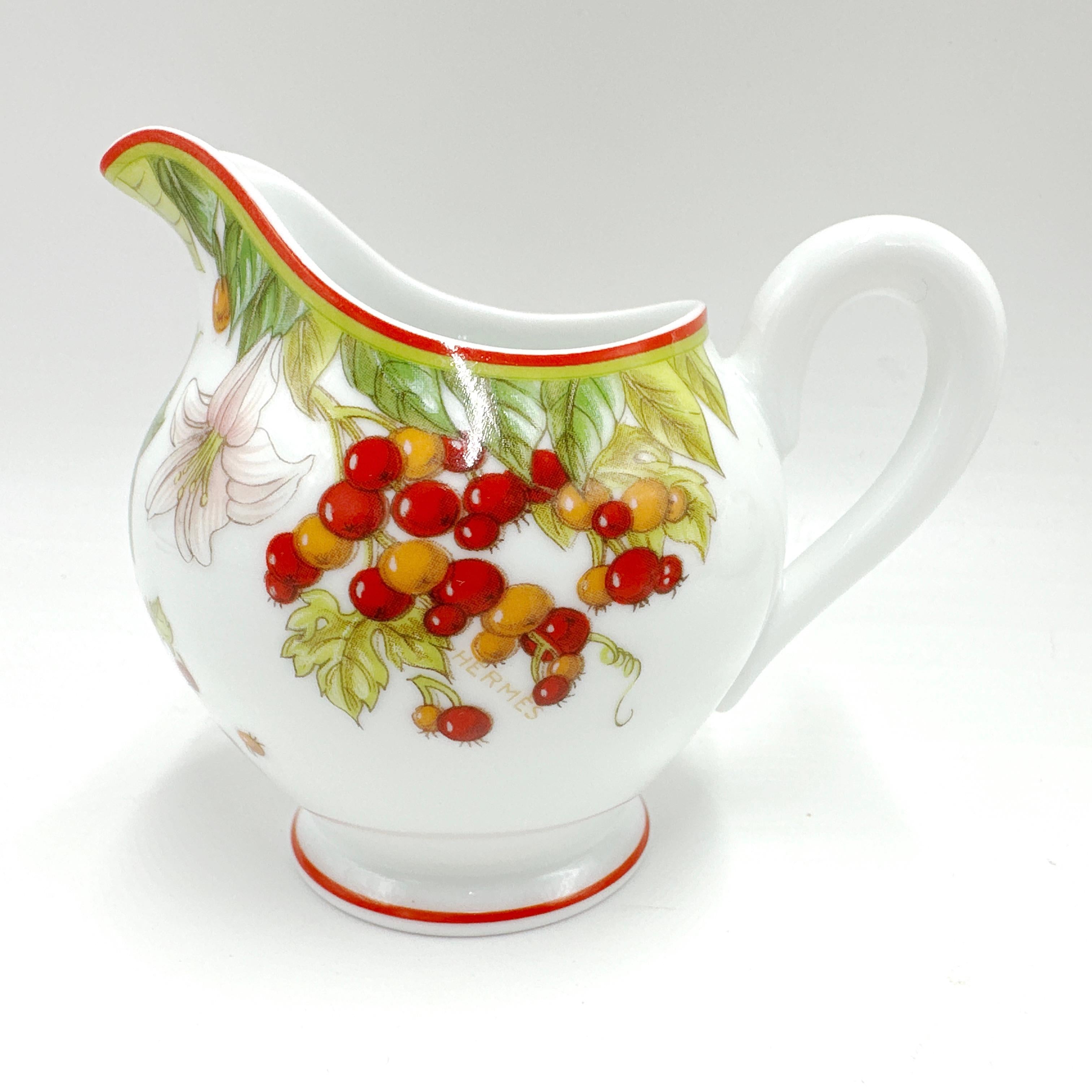 HERMES Le Jardin de Pythagore 6 Piece Porcelain Tea Set In Excellent Condition In Victoria, BC