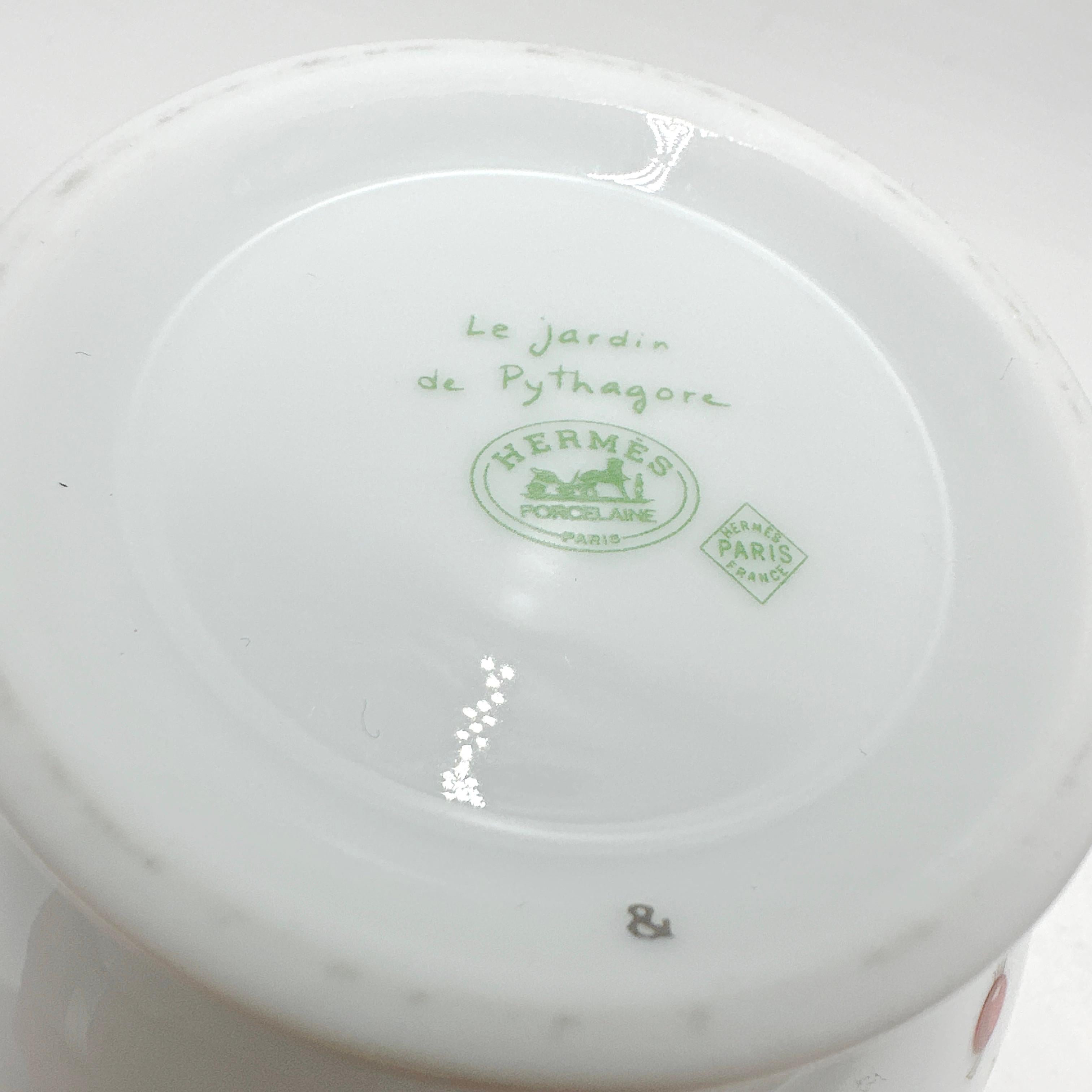 Contemporary HERMES Le Jardin de Pythagore 6 Piece Porcelain Tea Set