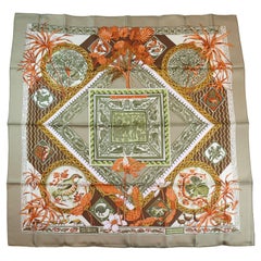 Hermès "Le Jardin Des Coptes" 90cm Silk Twill Scarf by Bourthoumieux Toutsy.