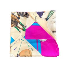 Hermès "Le Monde du Polo" Silk Scarf by Chantal de Crissey circa 1988.