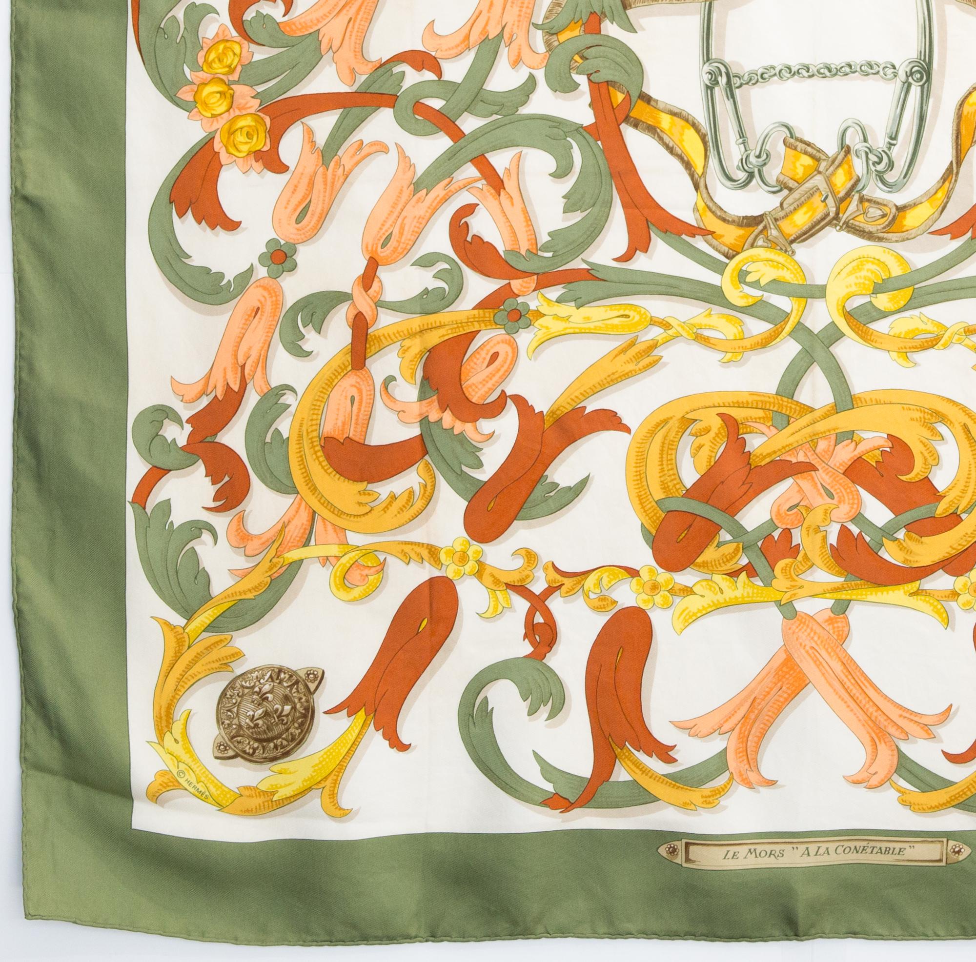 Women's or Men's Hermes Le Mors A La Conetable Silk Scarf