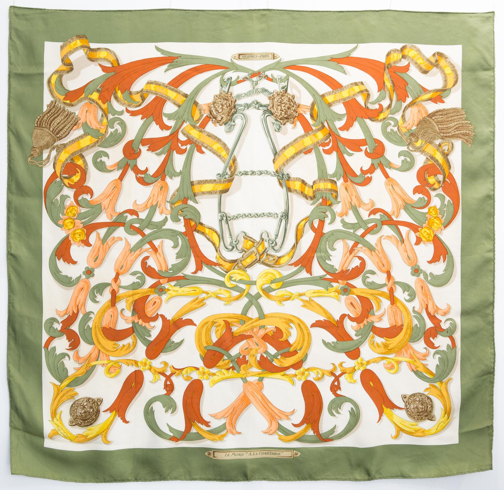 Hermes Le Mors A La Conetable Silk Scarf 2