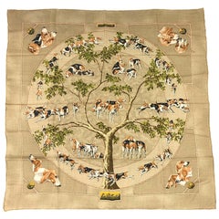 Hermès "Le Poitevin" Kaschmir-Seidenschal 90 cm von Hubert de Watrigant:: 1987.