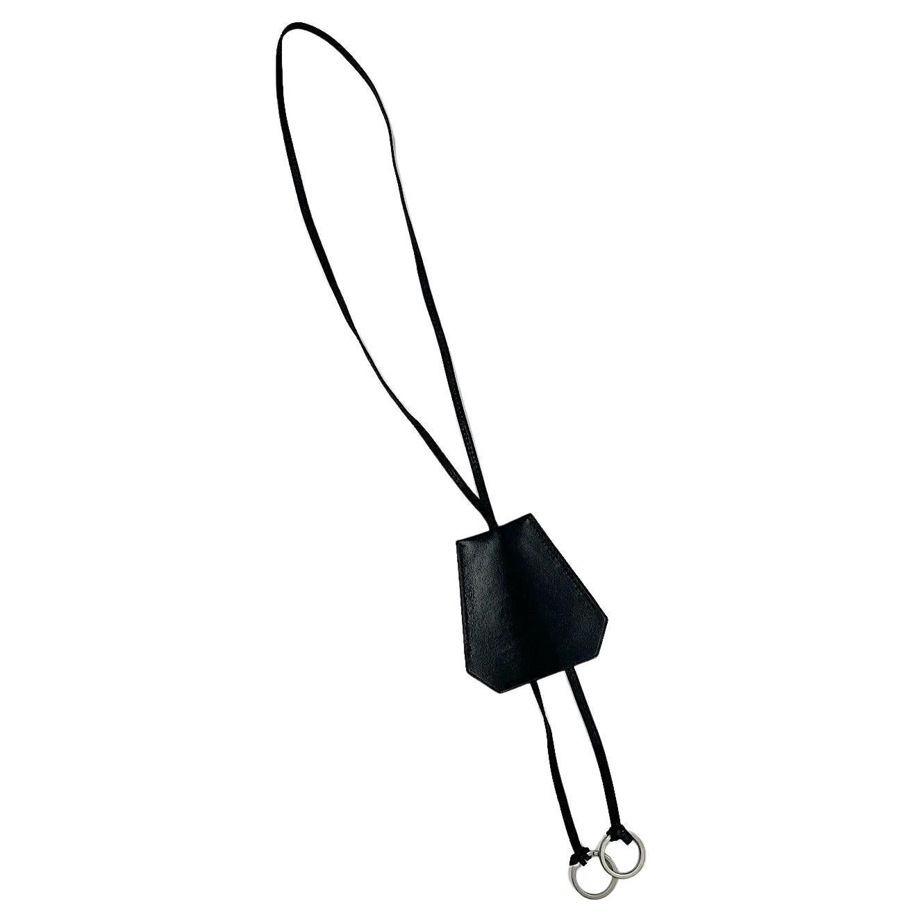 HERMES "Le Touquet" Key Holder in Black Leather
