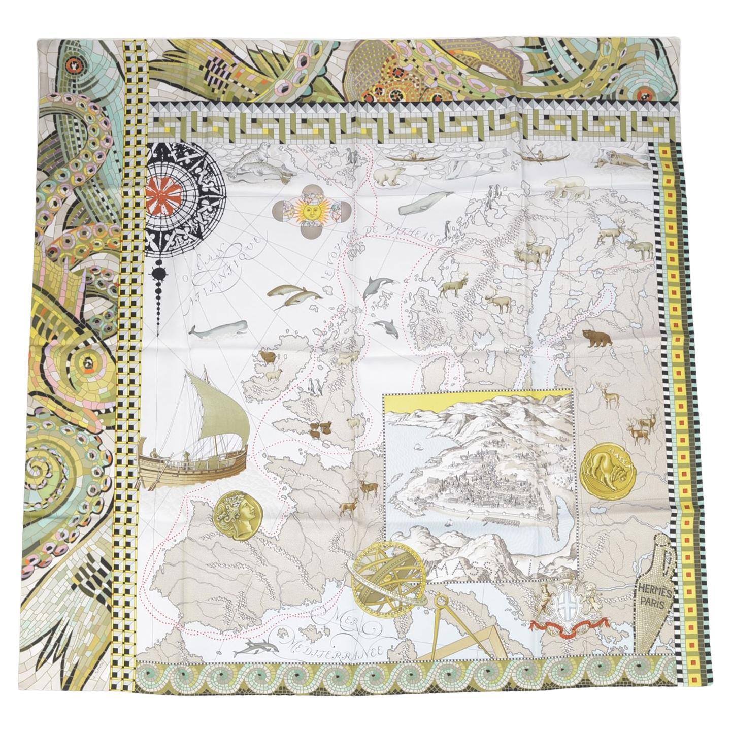 Sciarpa in seta di Hermès "Le Voyage de Pythéas