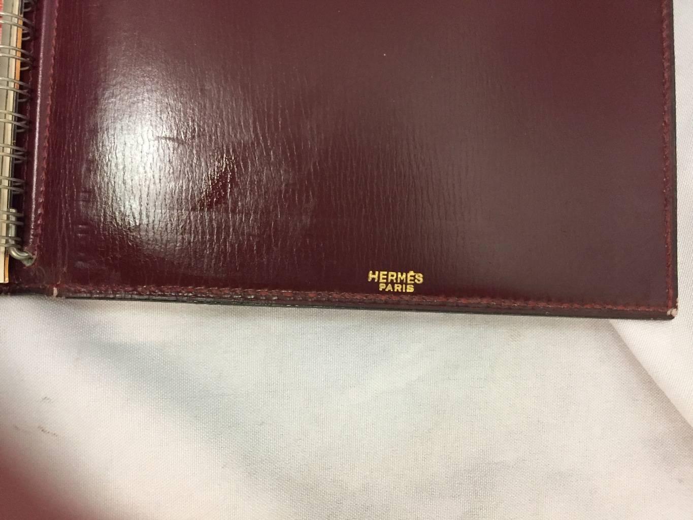 French Hermes Leather Agenda Cover Day Planner For Sale
