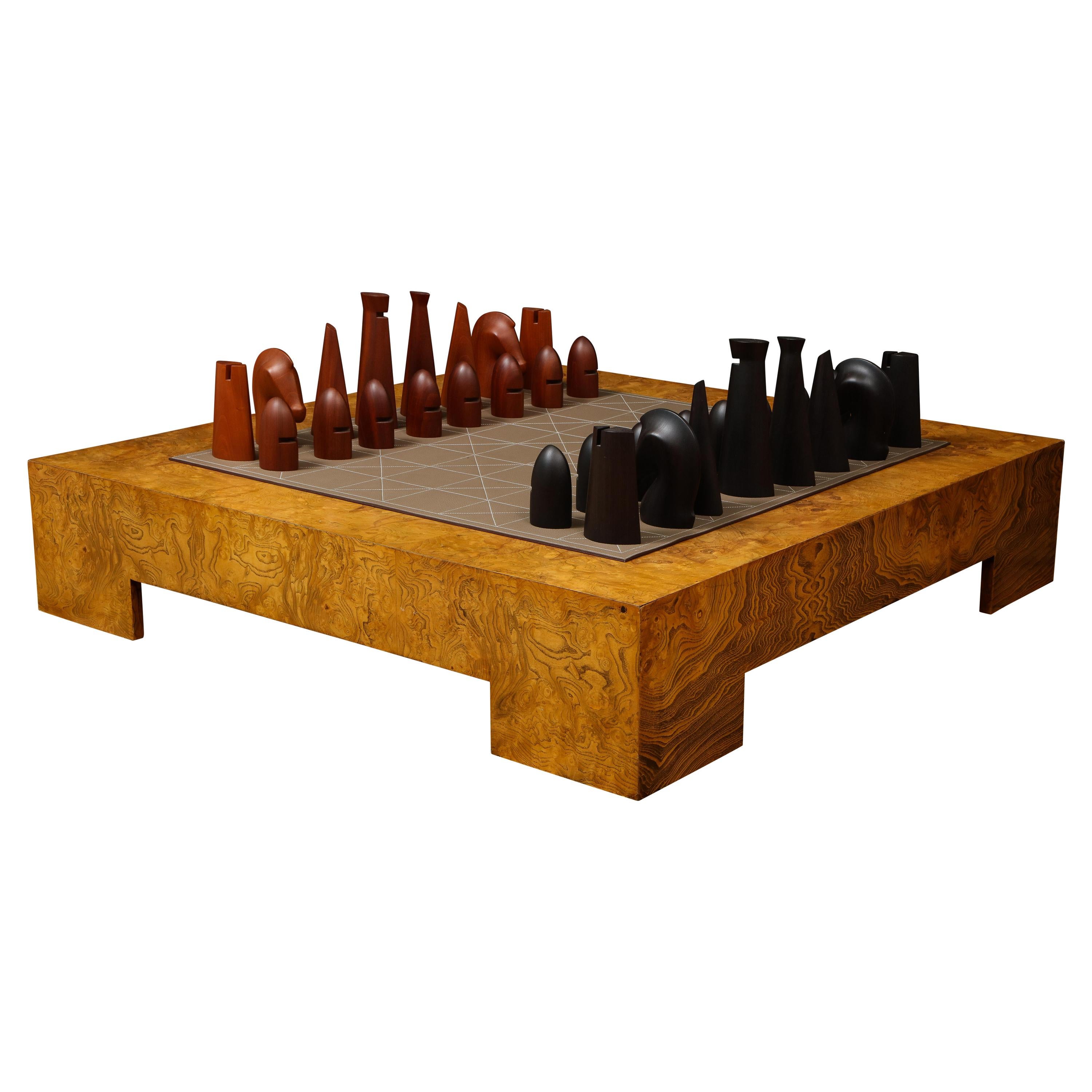 Hermes Leather and Wood Chess Set