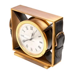 Hermes Leather Belt Buckle Clock