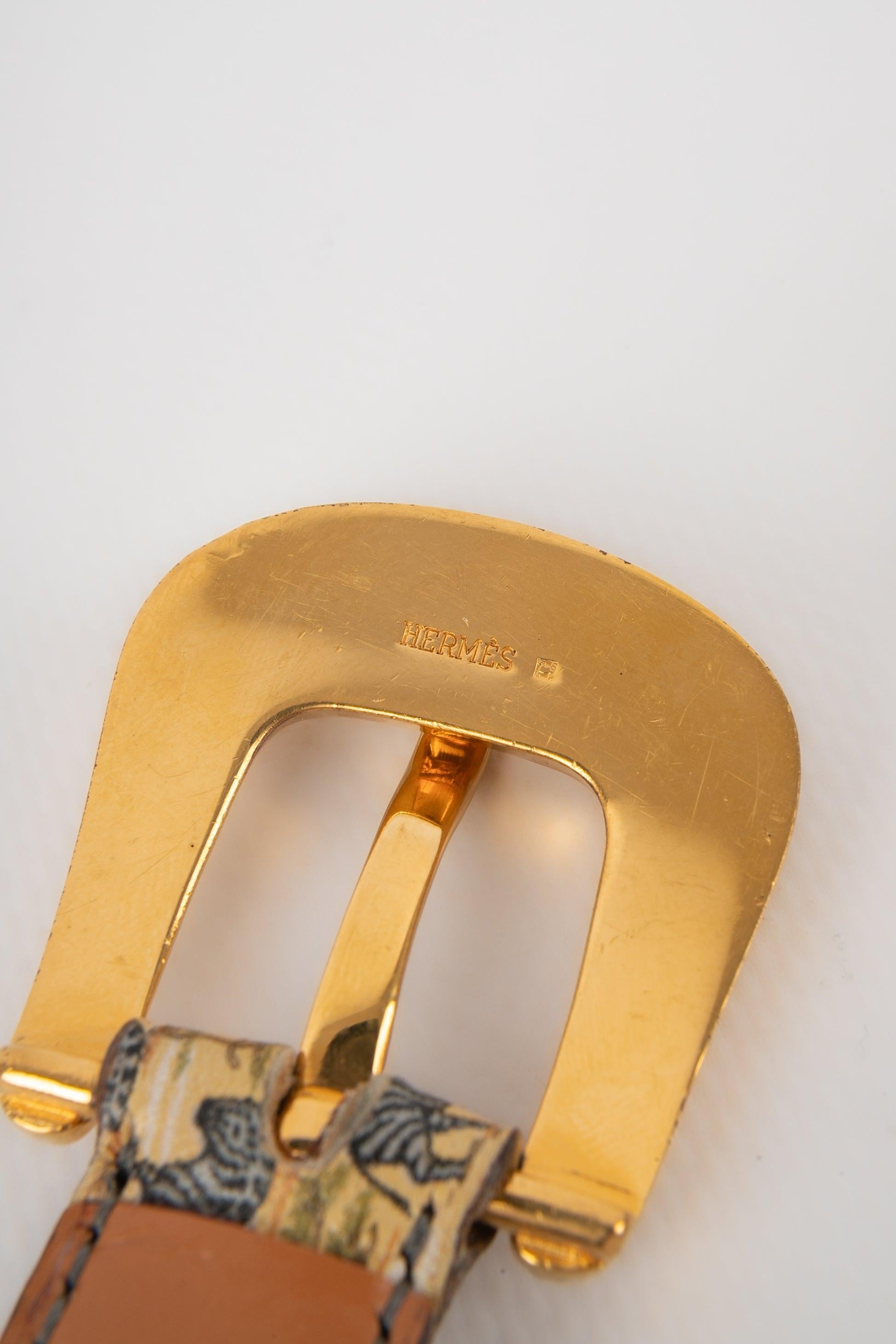 Hermès Leather Belt with Animal Prints For Sale 2