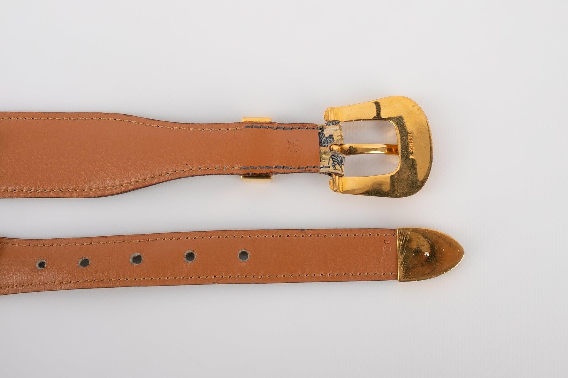 Hermès Leather Belt with Animal Prints For Sale 3